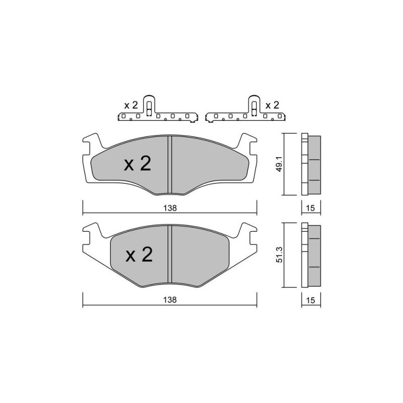 Pastilhas de travão dianteiras GT2i Club para VOLKSWAGEN Golf II (19E, 1G1) 1.8 GTI 16V 130hp 1983-08-01-1992-12-01Array