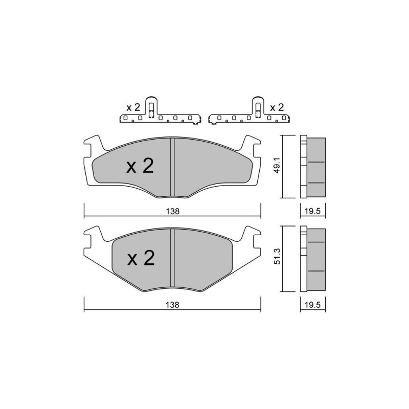 Pastilhas de travão dianteiras GT2i Club para VOLKSWAGEN Jetta II (19E, 1G2, 165) 1.8 16V 139hp 1983-08-01-1992-12-01Array