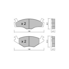 Pastillas de freno delanteras GT2i Club para VOLKSWAGEN Polo II Classic (86C, 80) 1.3 78cv 1985-01-01-1994-09-01