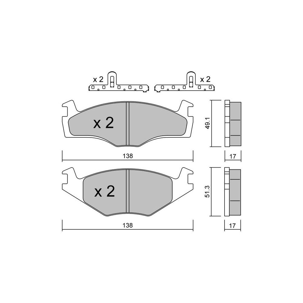 Pastilhas de travão dianteiras GT2i Club para VOLKSWAGEN Polo II Coupe (86C, 80) 1600 4x4 86hp 1981-10-01-1994-09-01Array