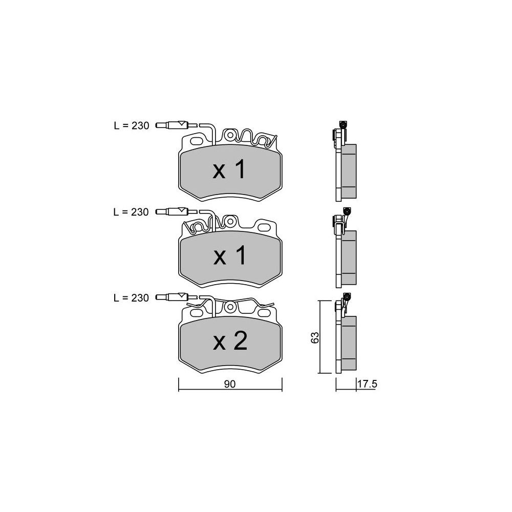 Pastilhas de travão dianteiras GT2i Club para PEUGEOT 205 1.3 Rallye, 1.4, 1.6 GTI 1983-96 - Pinças de travão GirlingArray