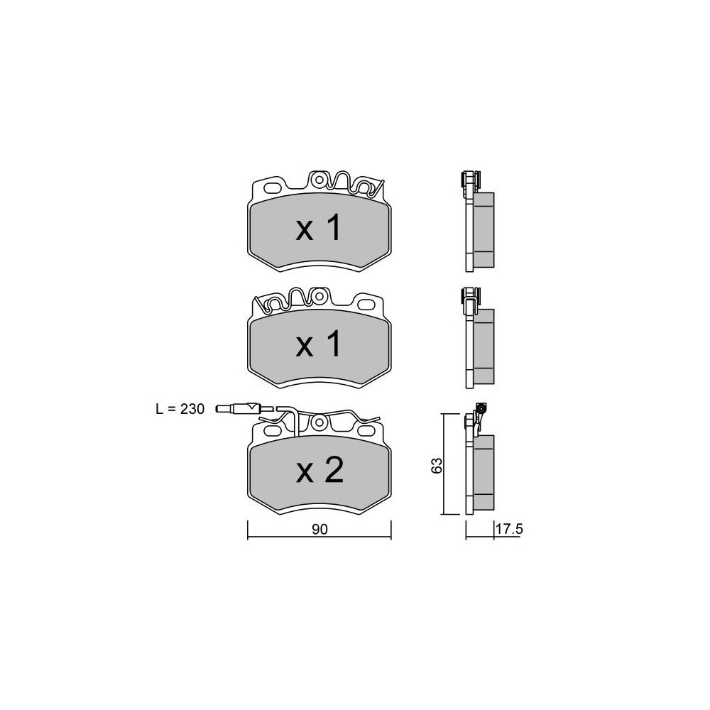 Pastilhas de travão dianteiras GT2i Club para PEUGEOT 205 II (20A/C) 1.9 122hp 1987-01-01-1998-09-01Array