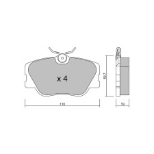 Pastilhas de travão dianteiras GT2i Club para MERCEDES BENZ 190 (W201) E 2.5-16 204hp 1982-10-01-1993-08-01