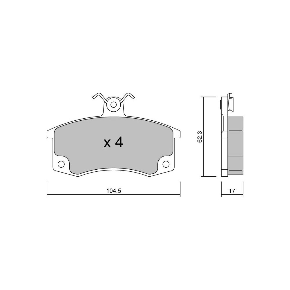 Pastilhas de travão dianteiras GT2i Club para LADA Samara 1.1, 1.3, 1.5 1985-95 - Girling Brake CalipersArray