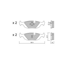 Pastilhas de travão traseiras GT2i Club para SAAB 9000 2.3 225hp 1985-04-01-1998-12-01