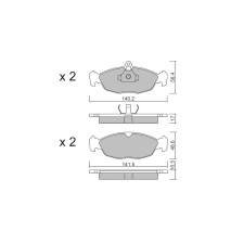 Pastilhas de travão dianteiras GT2i Club para OPEL Tigra 1.4i 16V, 1.6i 16V 1995-01 - Pinças de travão Ate
