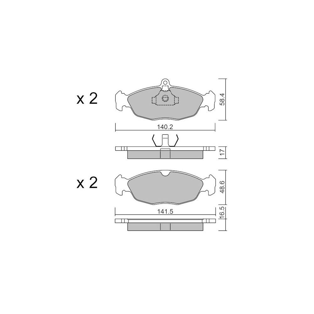 Pastilhas de travão dianteiras GT2i Club para OPEL Tigra 1.4i 16V, 1.6i 16V 1995-01 - Pinças de travão AteArray