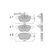 Pastilhas de travão dianteiras GT2i Club para ALFA ROMEO 156 (932_) 2.5 V6 24V (932B1100) 192hp 1997-09-01-2005-09-01