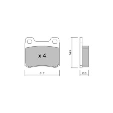 Pastillas de freno traseras GT2i Club para MERCEDES BENZ Classe E I (W124) E 280 (124.028) 198cv 1985-01-01-1995-06-01