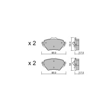 Pastillas de freno traseras GT2i Club para OPEL Grandland X (A18) 1.6 Turbo Hybrid 301cv 2017-06-01-