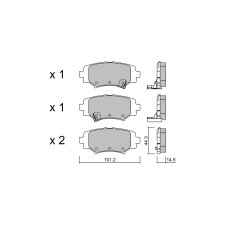 Pastilhas de travão traseiras GT2i Club para MAZDA 3 III Sedan (BM, BN) / Axela 2.5 (SP25) 188hp 2013-09-01-2019-06-01