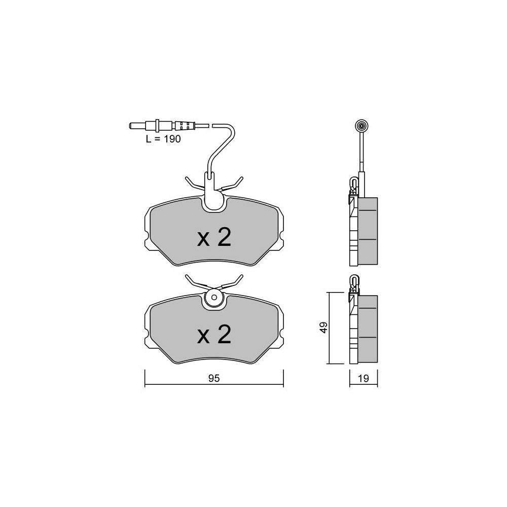 Pastilhas de travão dianteiras GT2i Club para PEUGEOT 306 2.0i, 2.0i 16V 152 cv 1993-97 - Girling Brake CalipersArray