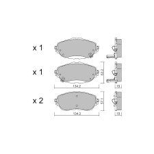 Pastillas de freno delanteras GT2i Club para TOYOTA Auris Touring Sports SW (_E18_) 3.0 V6 CRDi 4WD 251cv 2013-07-01-2018-12-01