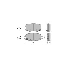 Pastillas de freno traseras GT2i Club para JEEP Cherokee V (KL) 3.2 275cv 2013-11-01-