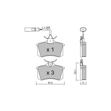Pastillas de freno traseras GT2i Club para SEAT Alhambra I (7V8, 7V9) 1.8 T 20V 150cv 1996-01-01-2010-03-01