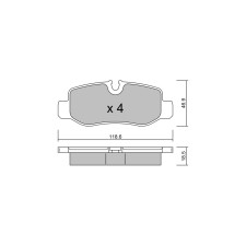 Pastillas de freno traseras GT2i Club para MERCEDES BENZ Classe V II (W447) 5.0 4x4 376cv 2014-03-01-