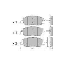 Pastillas de freno delanteras GT2i Club para HYUNDAI Grand Santa Fe/ Maxcruz 3.3 GDi 4WD 294cv 2013-01-01-