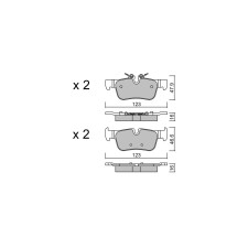 Pastilhas de travão traseiras GT2i Club para MINI Countryman (F60) 1.5i 16V, 2.0 D, 2.0i 16V, 1.5D, 2.0D 16- Ate Pinças de travã