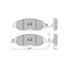 Pastilhas de travão dianteiras GT2i Club para NISSAN Pathfinder IV (R52) 5.6 AWD 406bhp 2012-09-01-