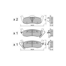 Pastillas de freno traseras GT2i Club para INFINITI QX56 5.6 4WD 325cv 2003-09-01-
