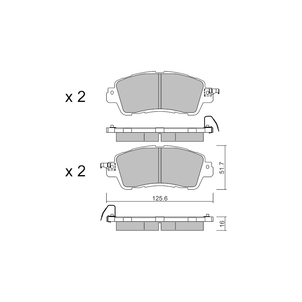 Pastilhas de travão dianteiras GT2i Club para MAZDA 2 III Sedan (DL) 1.4 (348) 162hp 2015-01-01-Array