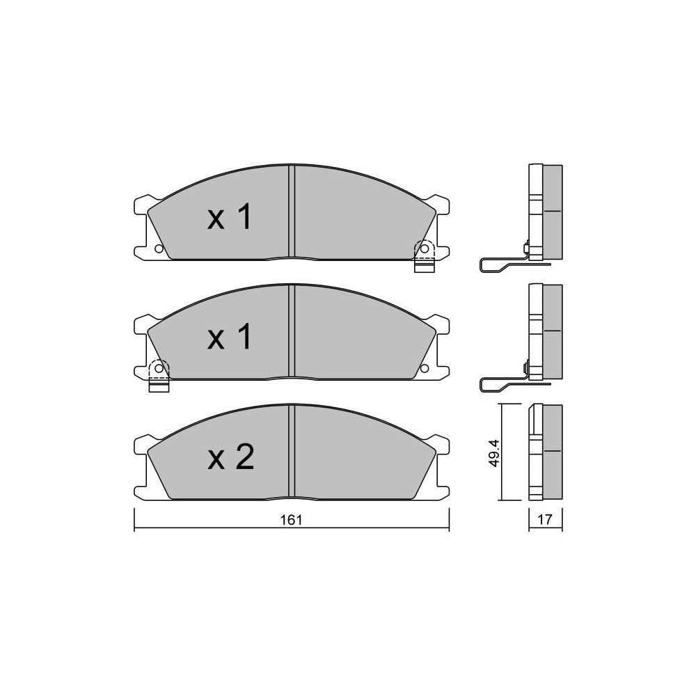 Pastilhas de travão dianteiras GT2i Club para NISSAN Terrano I (WD21)/ Pathfinder 3.3i 24V 4WD (CXW) 230hp 1986-01-01-1996-02-01Array