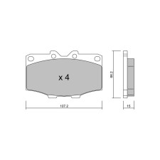 Pastilhas de travão dianteiras GT2i Club para TOYOTA Land Cruiser III (_J7_) 4.0 (FJ62_G) 157hp 1984-03-01-