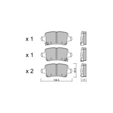 Pastilhas de travão traseiras GT2i Club para OPEL Astra K (B16) 1.6 Turbo (68) 200hp 2015-06-01-
