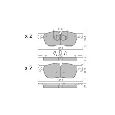 Pastilhas de travão dianteiras GT2i Club para LAND ROVER Discovery V Sport (L550) 3.0 AWD 340hp 2014-09-01-