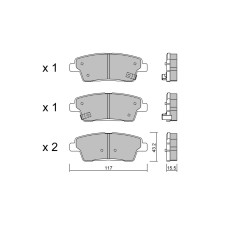 Pastillas de freno traseras GT2i Club para HYUNDAI Genesis II (DH) 3.8 GDI 335cv 2014-03-01-