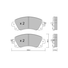Pastillas de freno delanteras GT2i Club para SUBARU XV II (GT) 2.5 AWD (BT9) 185cv 2017-04-01-