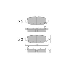 Pastillas de freno traseras GT2i Club para JEEP Wrangler IV (JL) 2.0 4xe Plug-in Hybrid (JL74) 381cv 2017-11-01-
