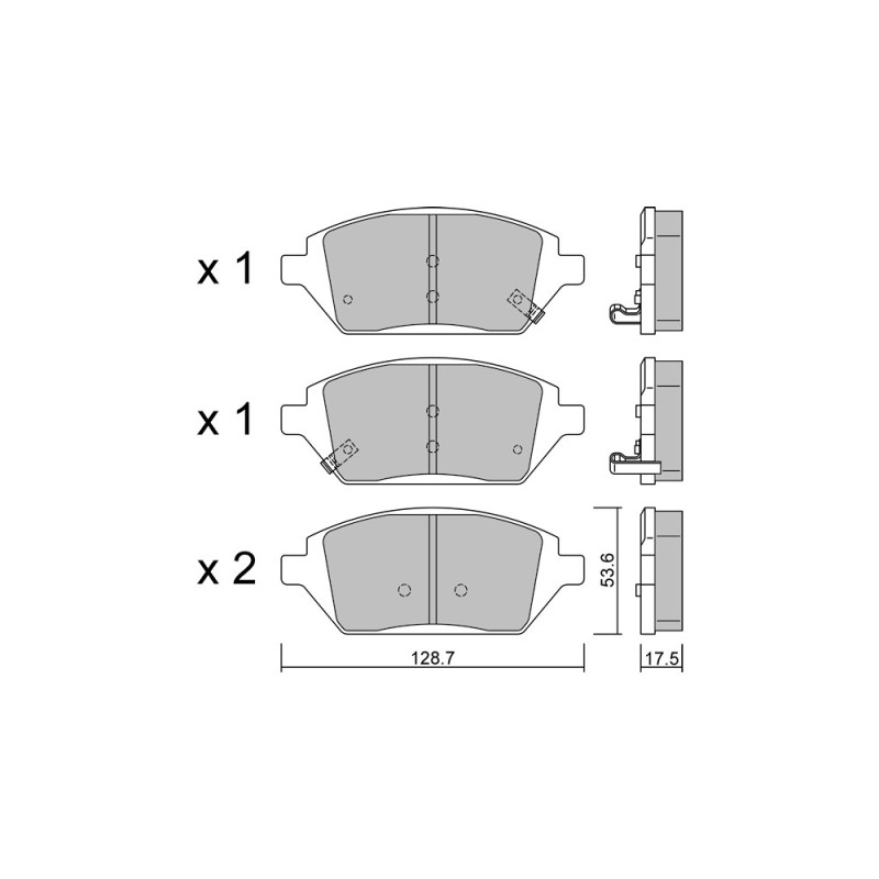 Pastilhas de travão dianteiras GT2i Club para OPEL Karl (C16) 1.4 GPL (_76) 141hp 2015-01-01-Array