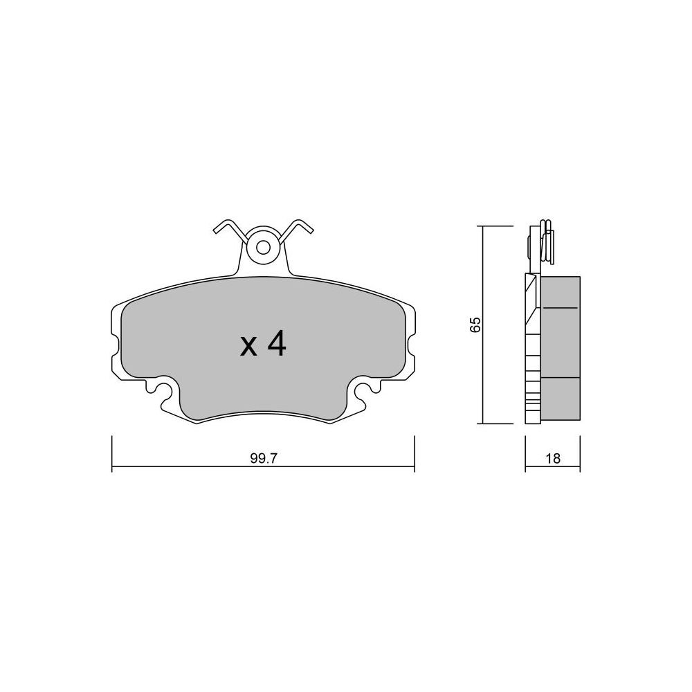 Pastilhas de travão dianteiras GT2i Club para RENAULT Clio I 1.8i 16V, 2.0i 16V Williams 1990-98 - Girling Brake CalipersArray