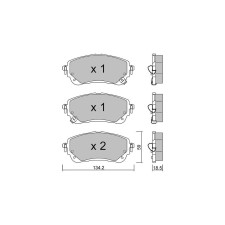 Pastillas de freno delanteras GT2i Club para TOYOTA Corolla XI Sedan (_E21_) 1.8 VVTi (ZRE211) 151cv 2019-01-01-