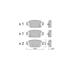 Pastilhas de travão traseiras GT2i Club para MAZDA 3 III Sedan (BM, BN) / Axela 2.5 (SP25) 188hp 2013-09-01-2019-06-01
