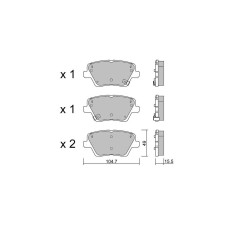 Pastilhas de travão traseiras GT2i Club para HYUNDAI Veloster II (JS) 2.0 T-GDi 275hp 2018-01-01-01-