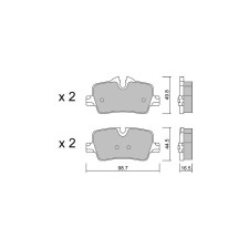 Pastilhas de travão traseiras GT2i Club para BMW 2 II Coupe (G42) 330 i 259hp 2021-08-01-