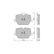 Pastilhas de travão traseiras GT2i Club para BMW 4 II Coupe (G22) M50 Trazione integrale 544 hp 2020-07-01-