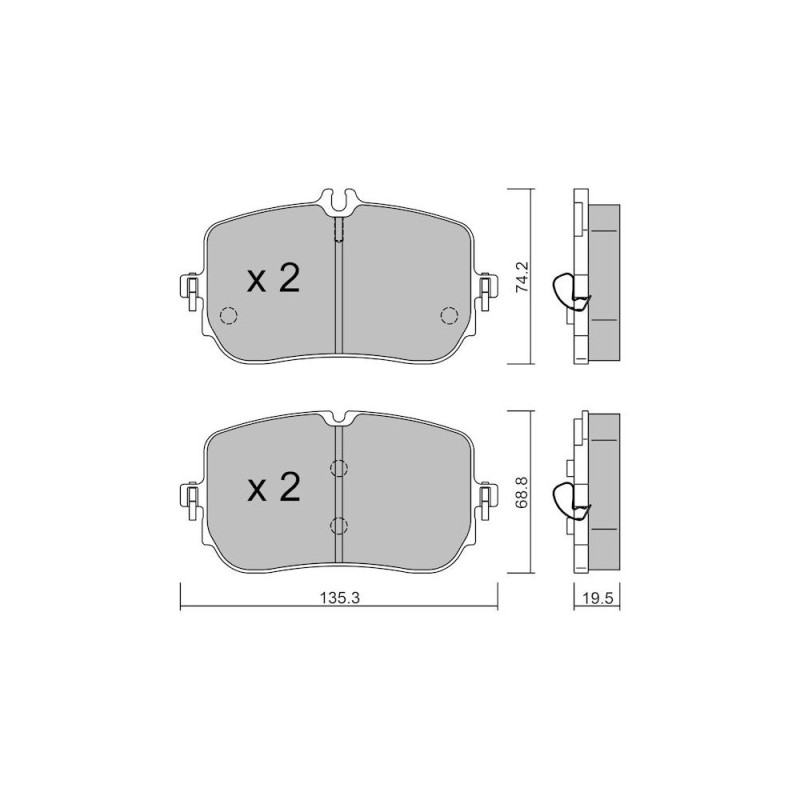 Pastilhas de travão dianteiras GT2i Club para MERCEDES BENZ CLA II (C118) AMG A 35 4-matic (177.051) 306hp 2019-03-01-Array