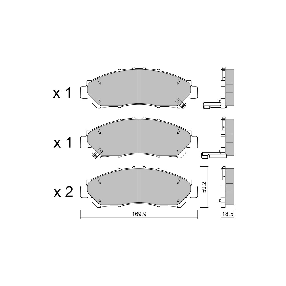 Pastilhas de travão dianteiro GT2i Club para TOYOTA Granvia II (_H3_) 2.8 (GDH303) 177hp 2019-05-01-Array