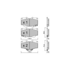 Pastilhas de travão dianteiras GT2i Club para TOYOTA Land Cruiser III (_J7_) 4.2 TDi 4x4 204hp 1984-03-01-