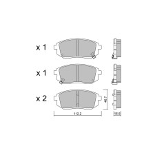Pastilhas de travão dianteiras GT2i Club para DACIA Spring 218i 136hp 2020-10-01-