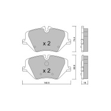 Pastilhas de travão dianteiras GT2i Club para BMW 2 II Active Tourer (U06) C 180 (206.041) 170 cv 2021-11-01-