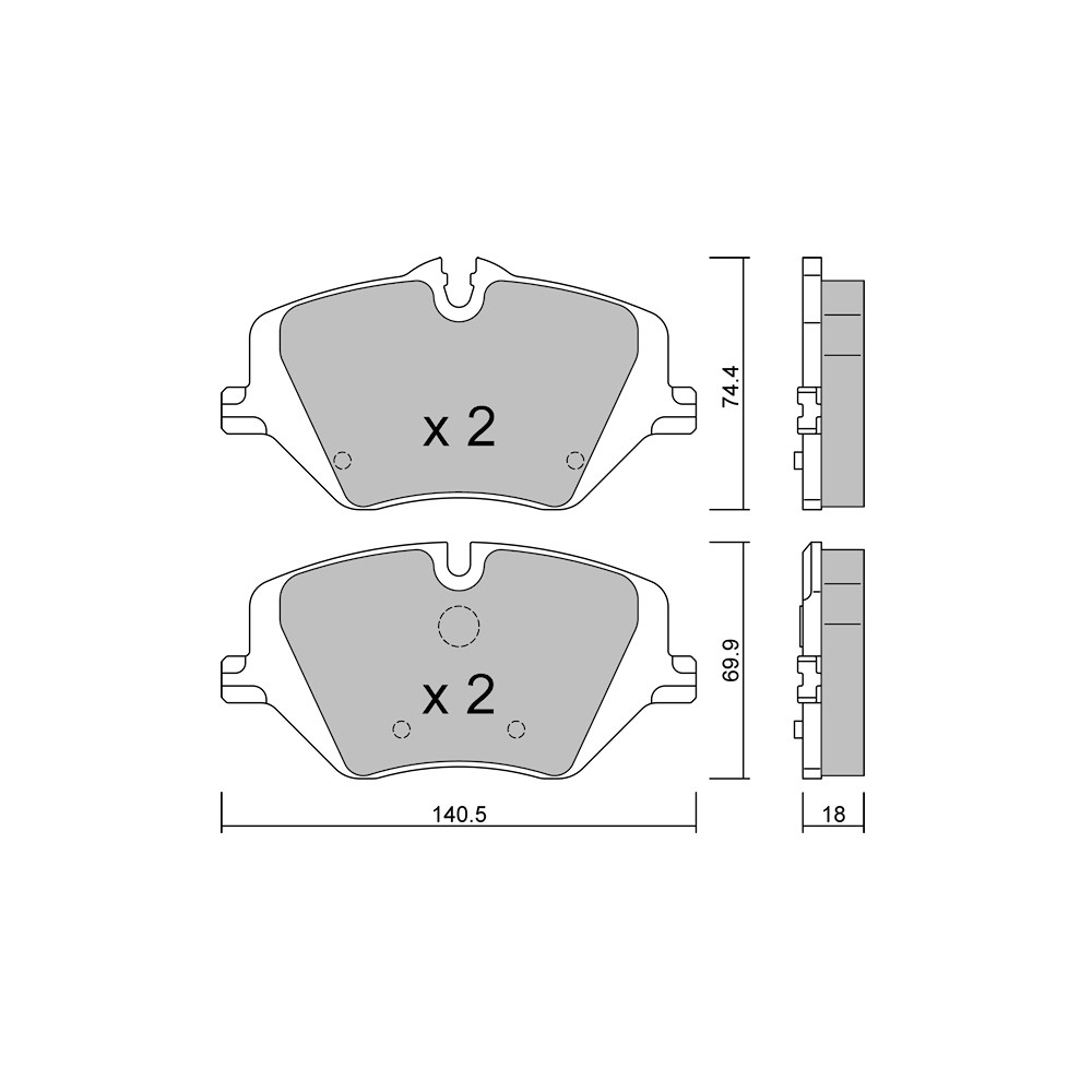 Pastilhas de travão dianteiras GT2i Club para BMW 2 II Active Tourer (U06) C 180 (206.041) 170 cv 2021-11-01-Array