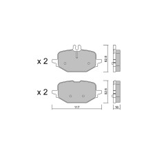 Pastillas de freno traseras GT2i Club para MERCEDES BENZ Classe C V (W206) C 400 e 4-matic (206.055) 381cv 2021-03-01-