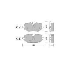 Pastillas de freno traseras GT2i Club para BMW 2 II Active Tourer (U06) 230e xDrive 327cv 2021-11-01-