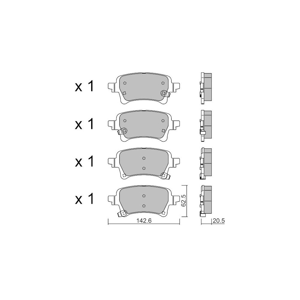 Pastilhas de travão traseiras GT2i Club para JEEP Wrangler IV (JL) 2.0 4xe Plug-in Hybrid (JL74) 381hp 2017-11-01-Array