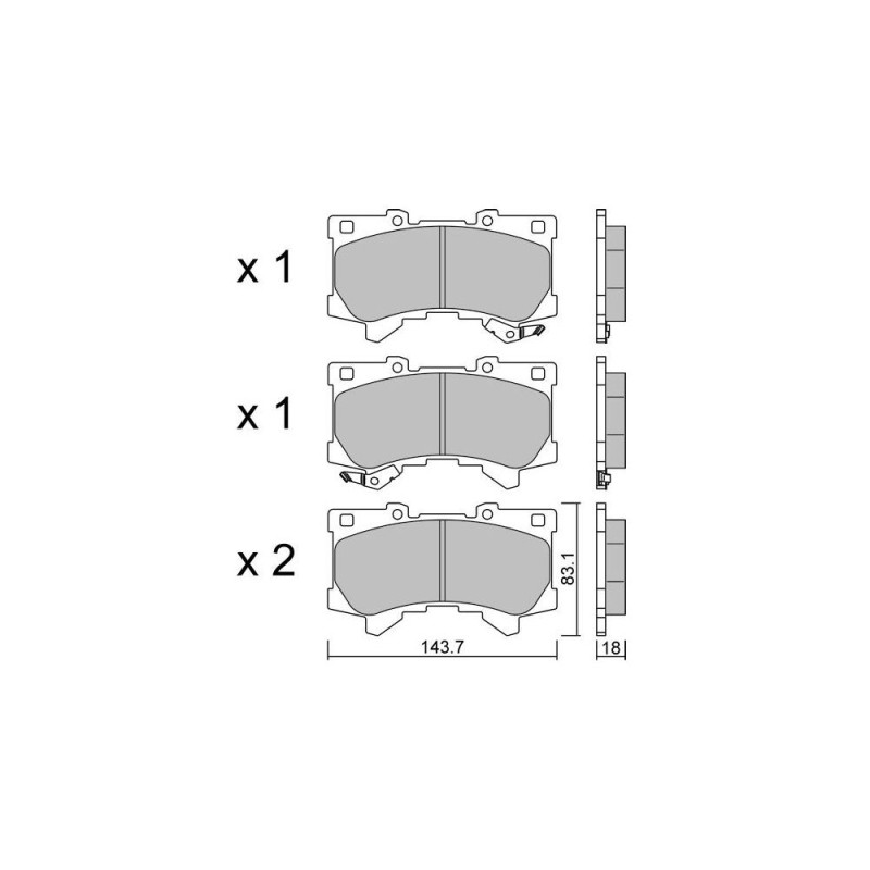 Pastilhas de travão dianteiro GT2i Club para TOYOTA Land Cruiser VIII 300 (_J3_) 600 AWD (VJA310, URJ300) 415hp 2021-07-01-Array