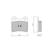 Pastilhas de travão traseiras GT2i Club para OPEL Kadett E 2.0i, 2.0i 16V Gsi 1984-91 - Pinças de travão Ate